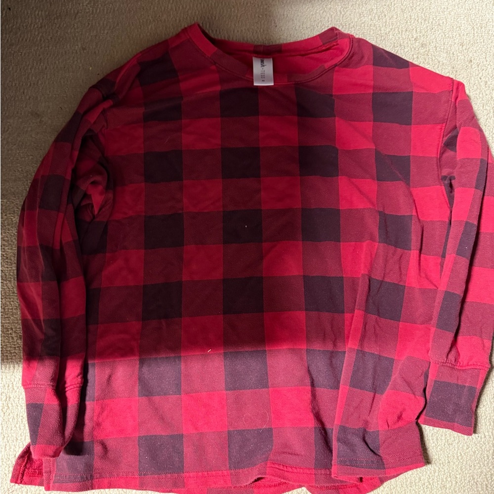 Smash + Tess Red and Black Plaid Pajama Top